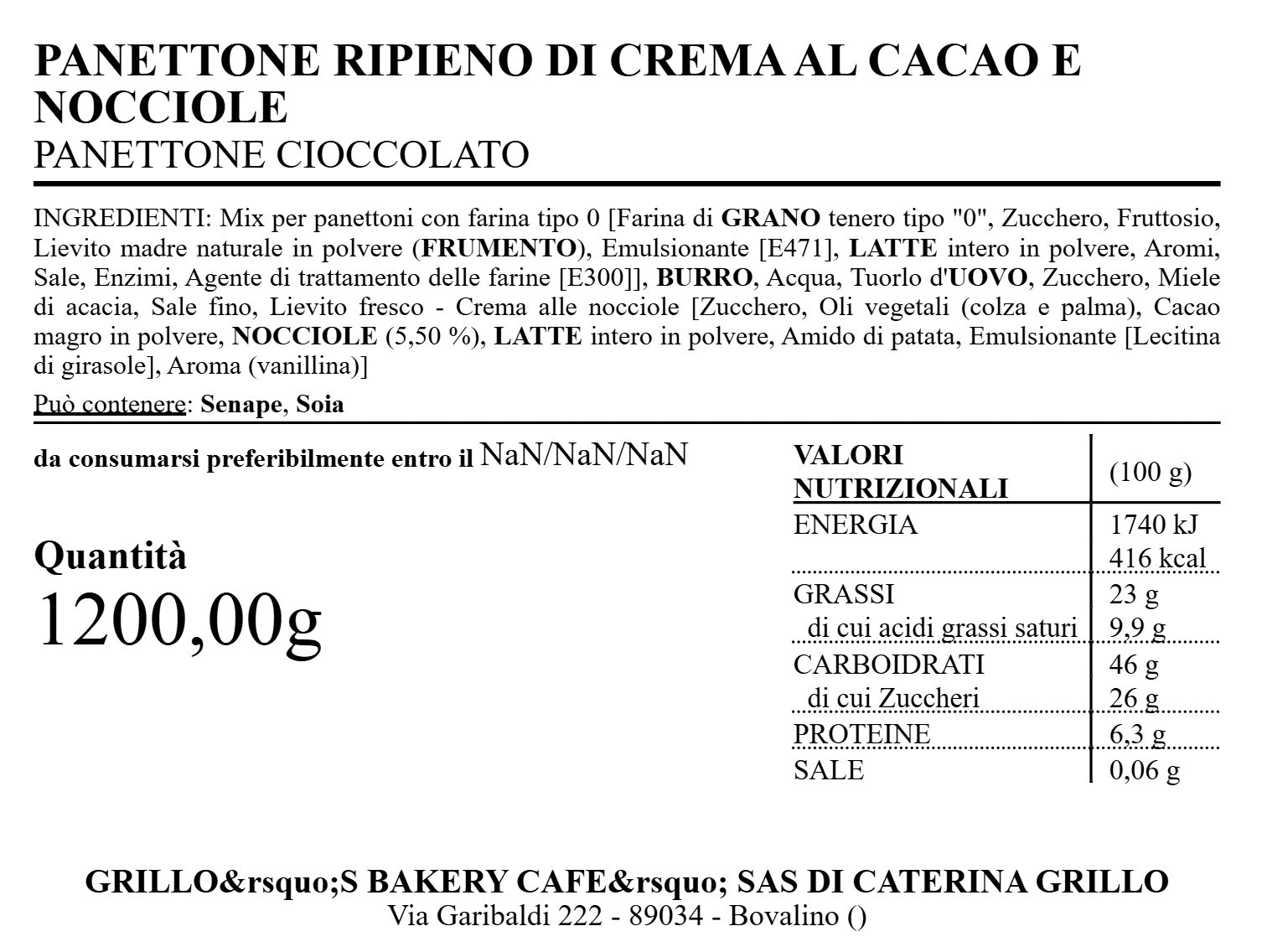 Panettone cioccolato