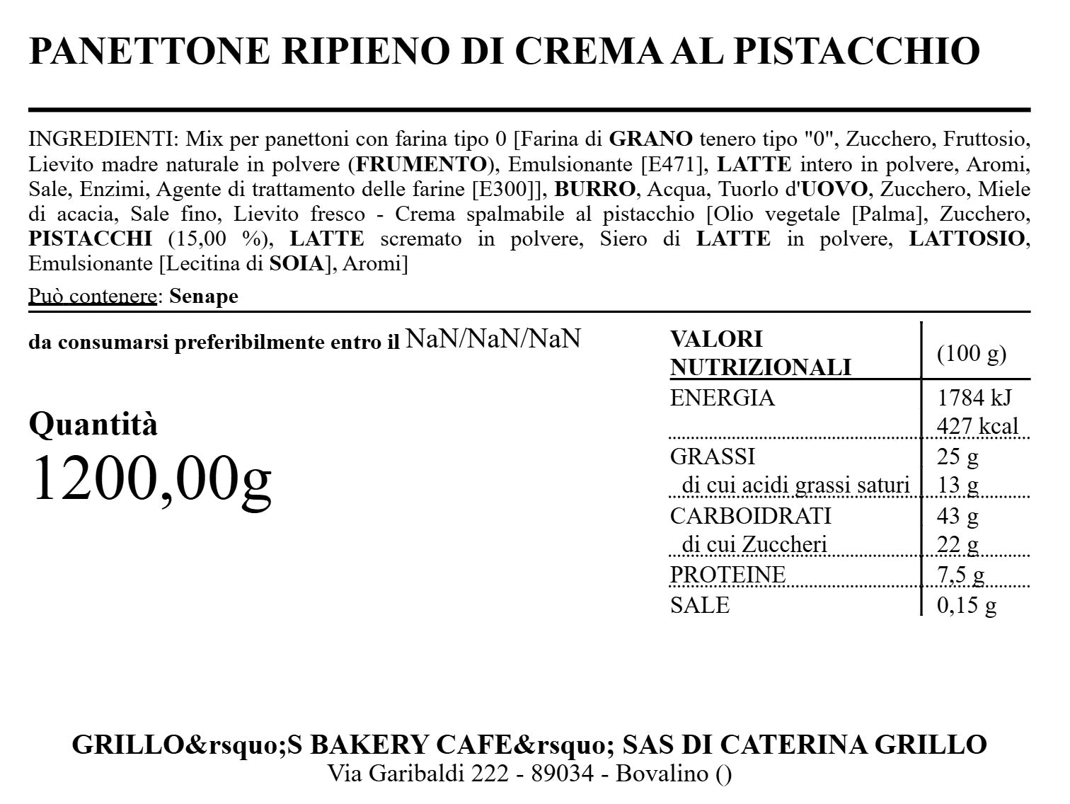 Panettone pistacchio